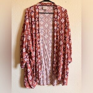 Knox Rose Multicolor Patterned Kimono